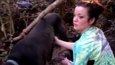 russian woman fucks with a dog